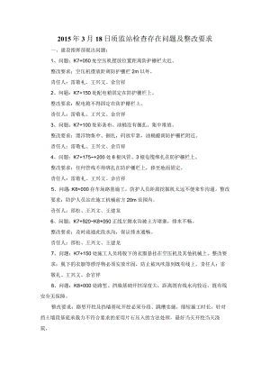 2015.3.18质监站检查问题及整改要求.docx