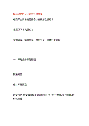 电商公司的会计账务处理分录.docx