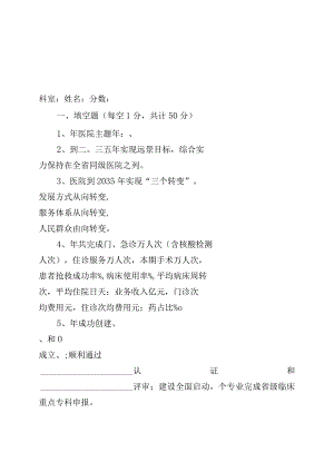 医院应知应会考核试卷(含答案)规划、年度工作计划.docx