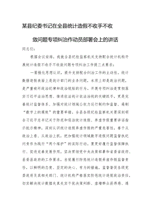 某县纪委书记在全县统计造假不收手不收敛问题专项纠治作动员部署会上的讲话2.docx