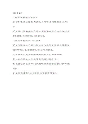 财务资金职业健康安全生产责任清单及工作任务清单.docx
