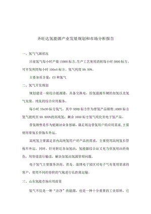 齐旺达氢能源产业发展规划和市场分析报告.docx