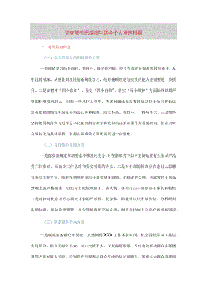 党支部书记组织生活会个人发言提纲（四个方面）.docx