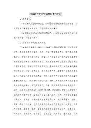 城镇燃气安全专项整治工作汇报.docx