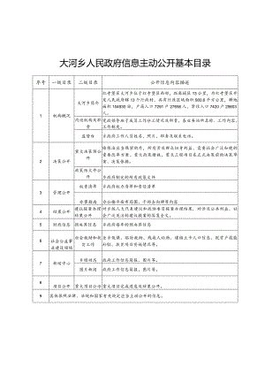 大河乡人民政府信息主动公开基本目录.docx