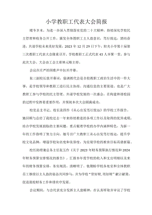小学教职工代表大会简报.docx
