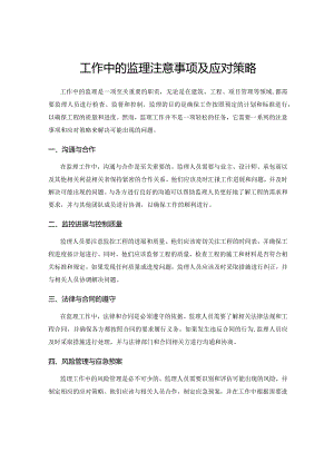工作中的监理注意事项及应对策略.docx