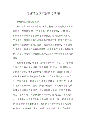 巡视情况反馈会表态讲话.docx