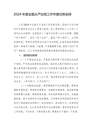 2024年度全面从严治党工作年度任务安排.docx