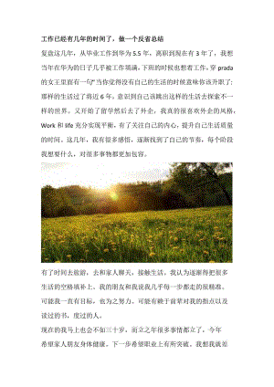 工作已经有几年的时间了做一个反省总结.docx