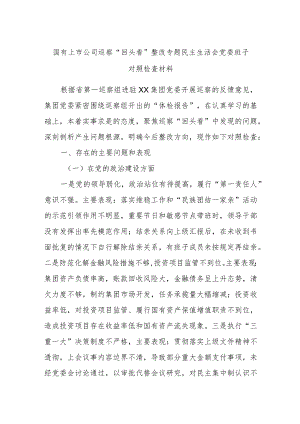 国有上市公司巡察“回头看”整改专题民主生活会党委班子对照检查材料.docx