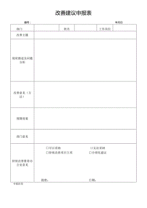 公司改善建议申报表模板.docx