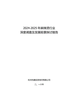 2024-2025年麻辣烫行业深度调查及发展前景研究报告.docx
