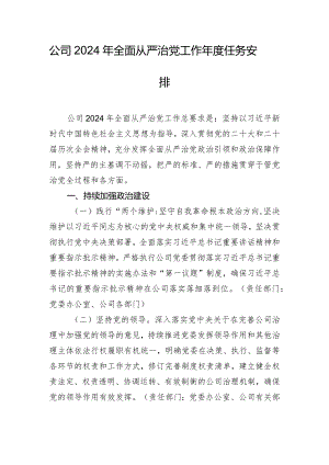 公司2024年全面从严治党工作年度任务安排.docx