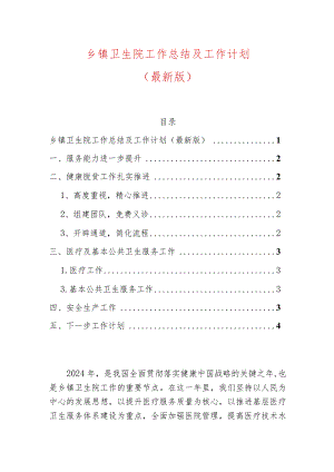 卫生院工作总结及工作计划（最新版）-副本.docx