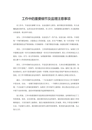 工作中的重要细节及监理注意事项.docx