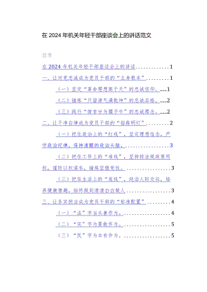 在2024年机关年轻干部座谈会上的讲话范文.docx