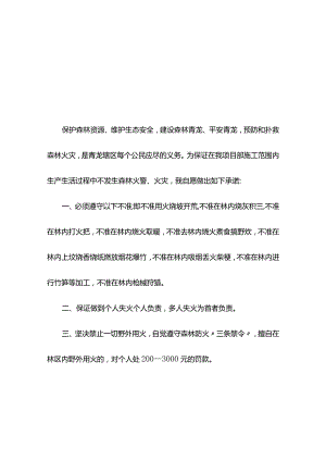 农户森林防火承诺书2篇.docx