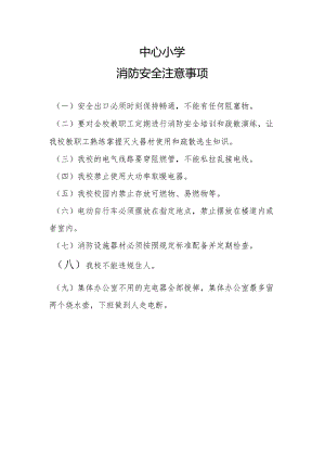 中心小学消防安全注意事项.docx