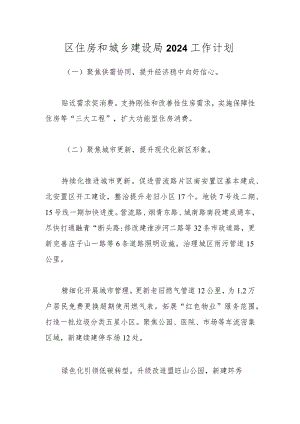 区住房和城乡建设局2024工作计划.docx