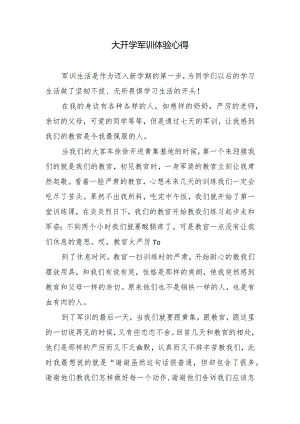 大开学军训体验心得.docx