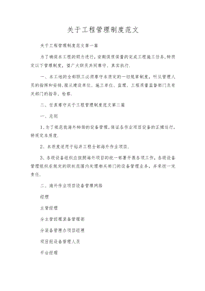 关于工程管理制度范文.docx