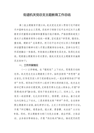 街道机关党总支主题教育工作总结.docx