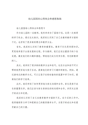 幼儿园国培心得体会和感想集锦.docx