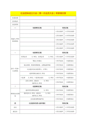 社会团体成立大会（第一次会员大会）考察情况表.docx