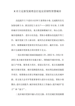 X市立足新发展理念打造宜居韧性智慧城市.docx