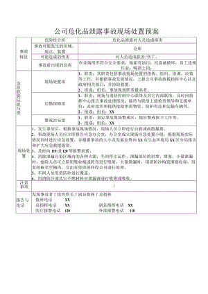 公司危化品泄露事故现场处置预案.docx