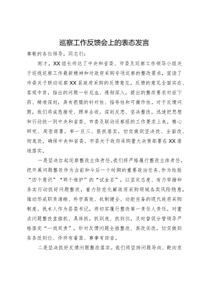 巡察工作反馈会上的表态发言.docx