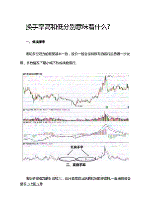 换手率高和低分别意味着什么？.docx