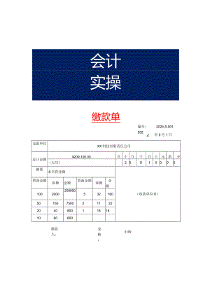 财务缴款单模板.docx