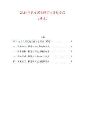 2024年党支部党建工作计划要点（精选）.docx