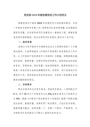 党支部2024年度发展党员工作计划范文.docx