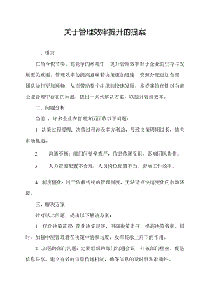 关于管理效率提升的提案.docx