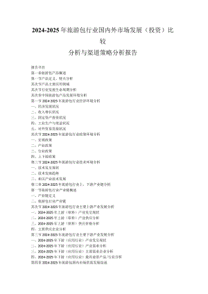 2024-2025年旅游包行业国内外市场发展(投资)比较分析与渠道策略分析报告.docx