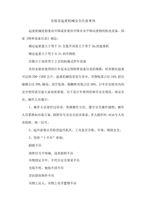 实验室起重机械安全注意事项.docx