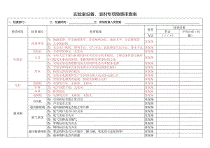 实验室设备、溶剂专项隐患排查表.docx