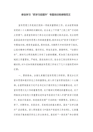 参加学习“抓学习促提升”专题培训班感悟范文.docx