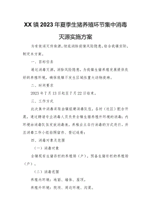 XX镇2023年夏季生猪养殖环节集中消毒灭源实施方案.docx