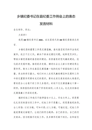 乡镇纪委书记在县纪委工作例会上的表态发言材料.docx