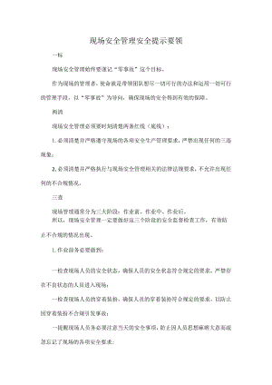 现场安全管理安全提示要领.docx