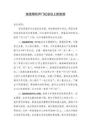 发改局在开门红会议上的发言.docx