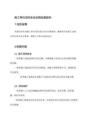 施工单位项目安全自我检查报告.docx