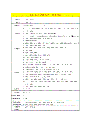 非公募基金会成立办事指南表.docx