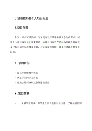 小班级教师的个人项目规划.docx