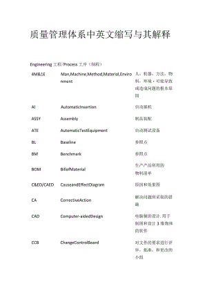 质量管理体系中英文缩写与其解释.docx