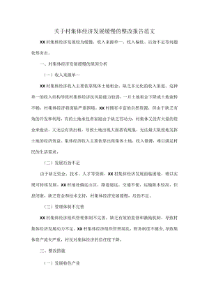 关于村集体经济发展缓慢的整改报告范文.docx